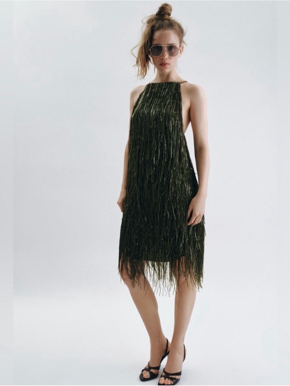 Zara ZW Collection Fringes Sequin Dress -Small NWT